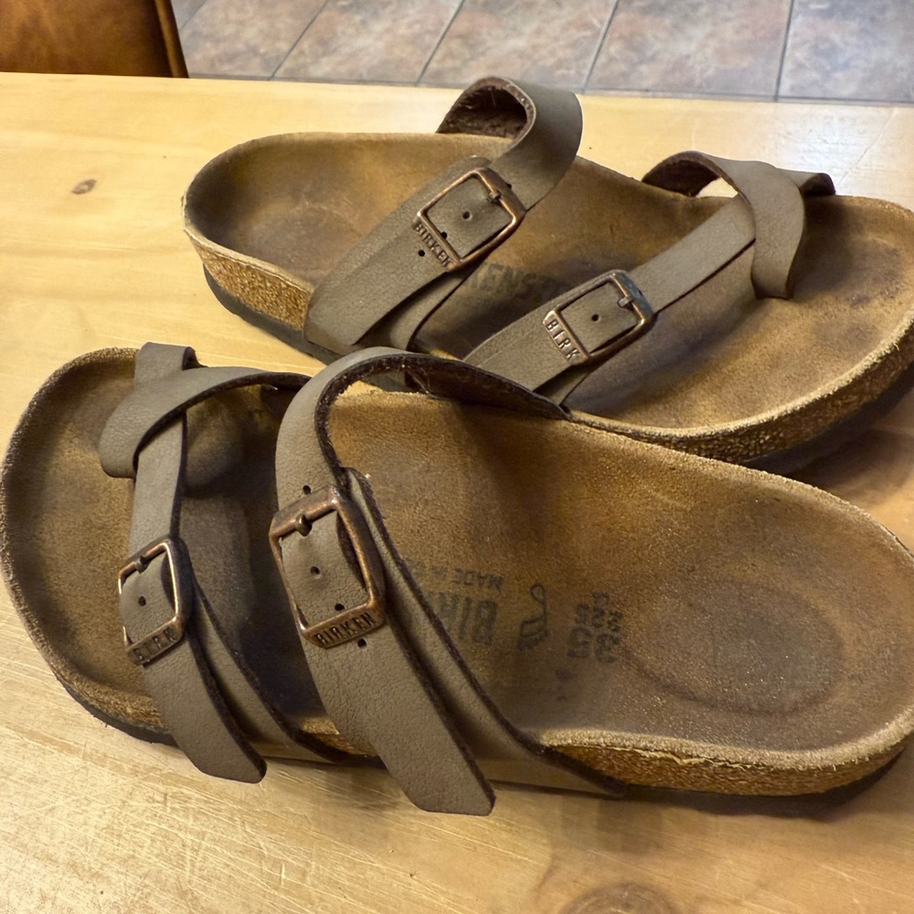 Birkenstock Dark Brown Leather Sandals